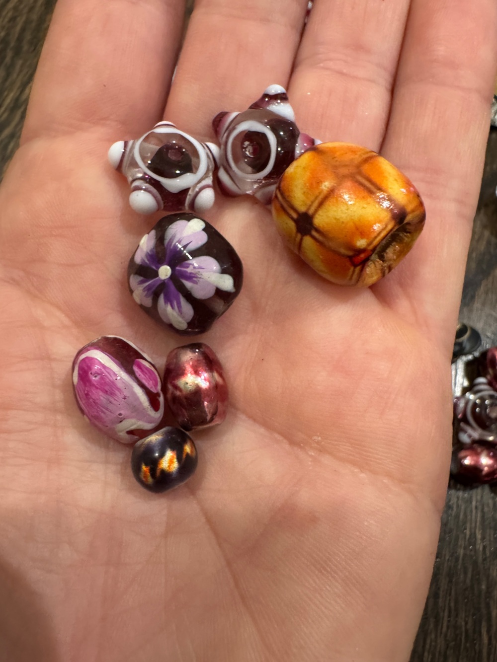 Mixed Artisan Glass Pendants Ceramic Beads Shells Craft Collection - Picture 9 of 12